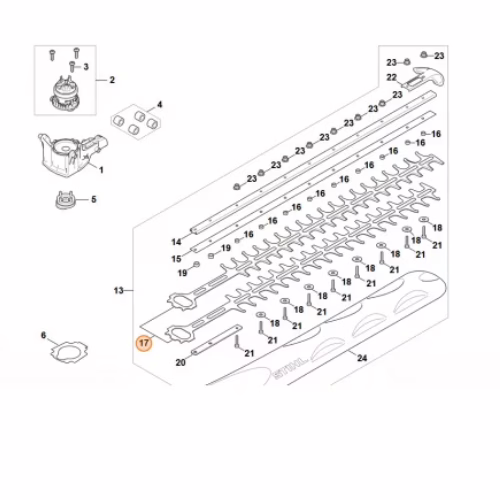 Nóż tnący prawy 641mm (15)