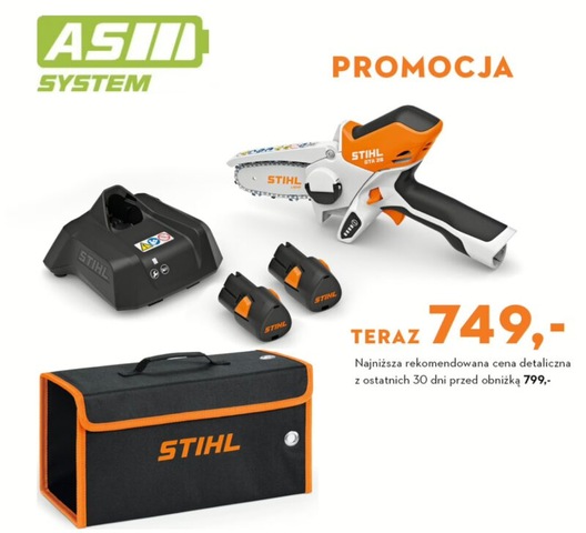 STIHL GTA 26 Przecinarka Akumulatorowa d o drewna, zestaw akumulator 2 x AS2, ładowarka AL1